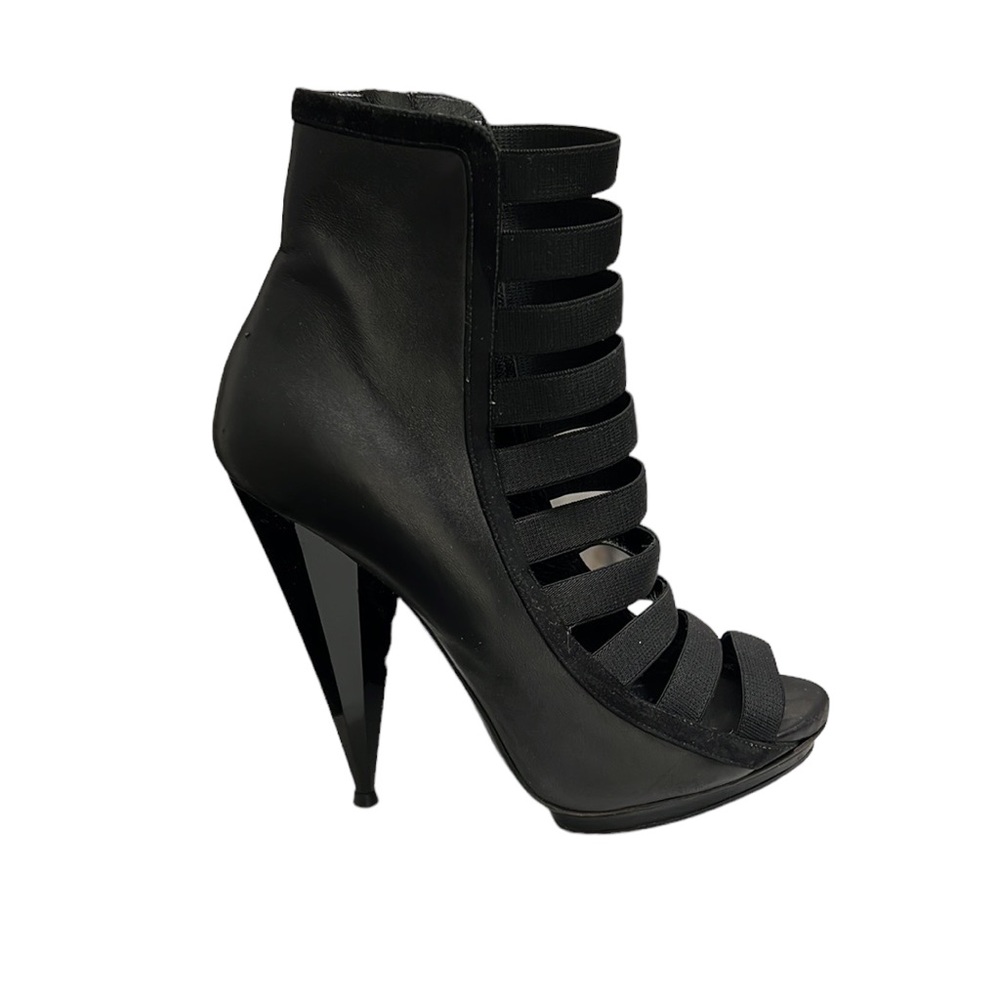 Gucci Black Elastic And Leather Isadora Gladiator Booties Size 39 - Picture 4 of 15